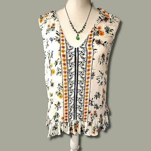 Lucky Brand NWT sleeveless floral shirt size Large